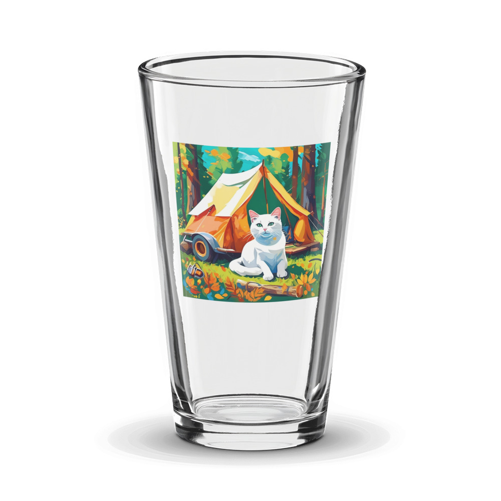 PugMug Custom White Companion Cat Glass Tumbler