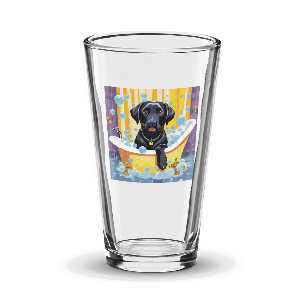 PugMug Custom Black Labrador Retriever Glass Tumbler