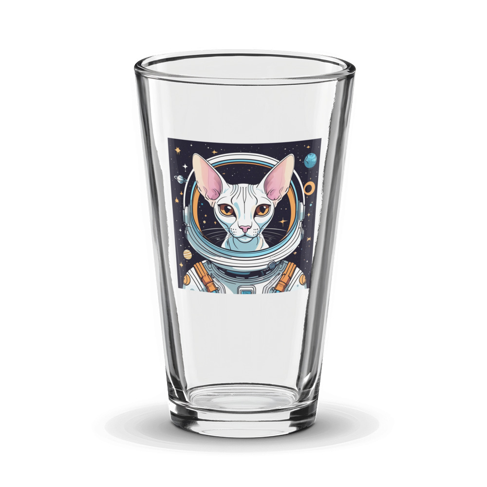 PugMug Custom White Sphynx Cat Glass Tumbler