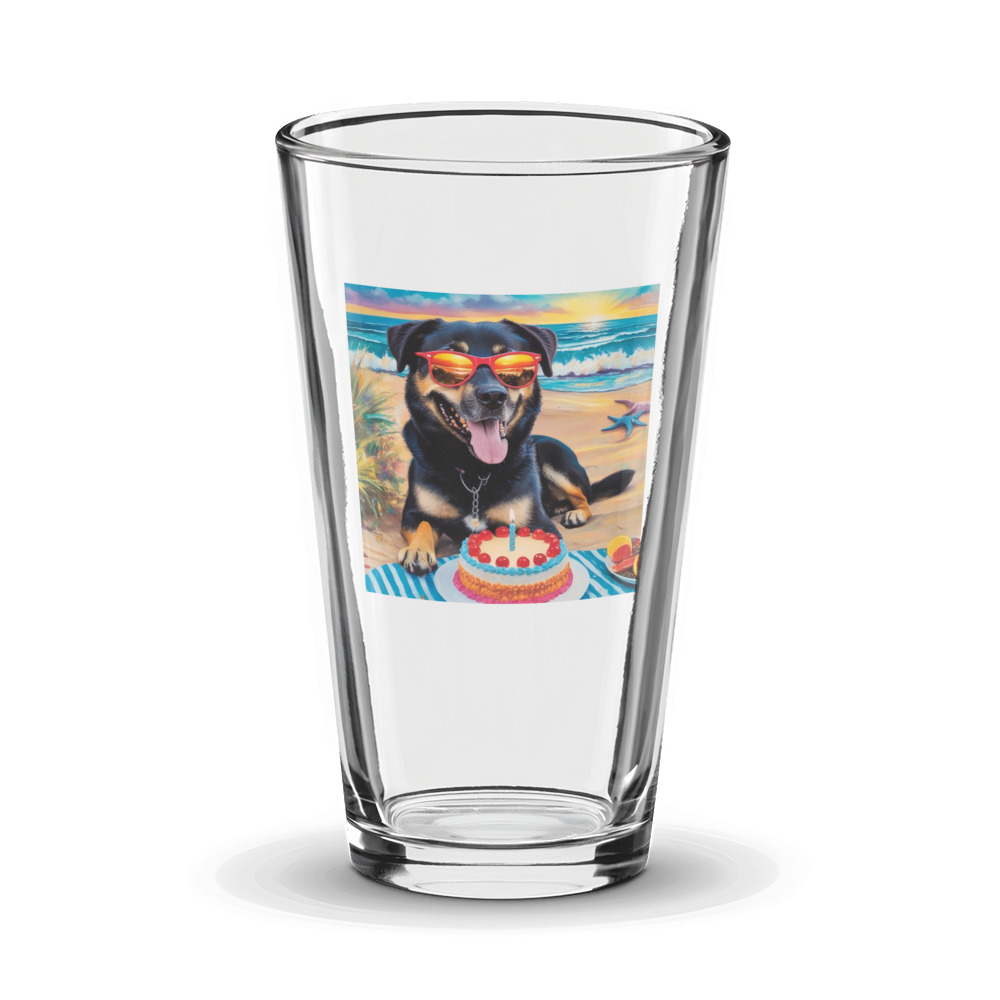 PugMug Custom Blue Glass Tumbler