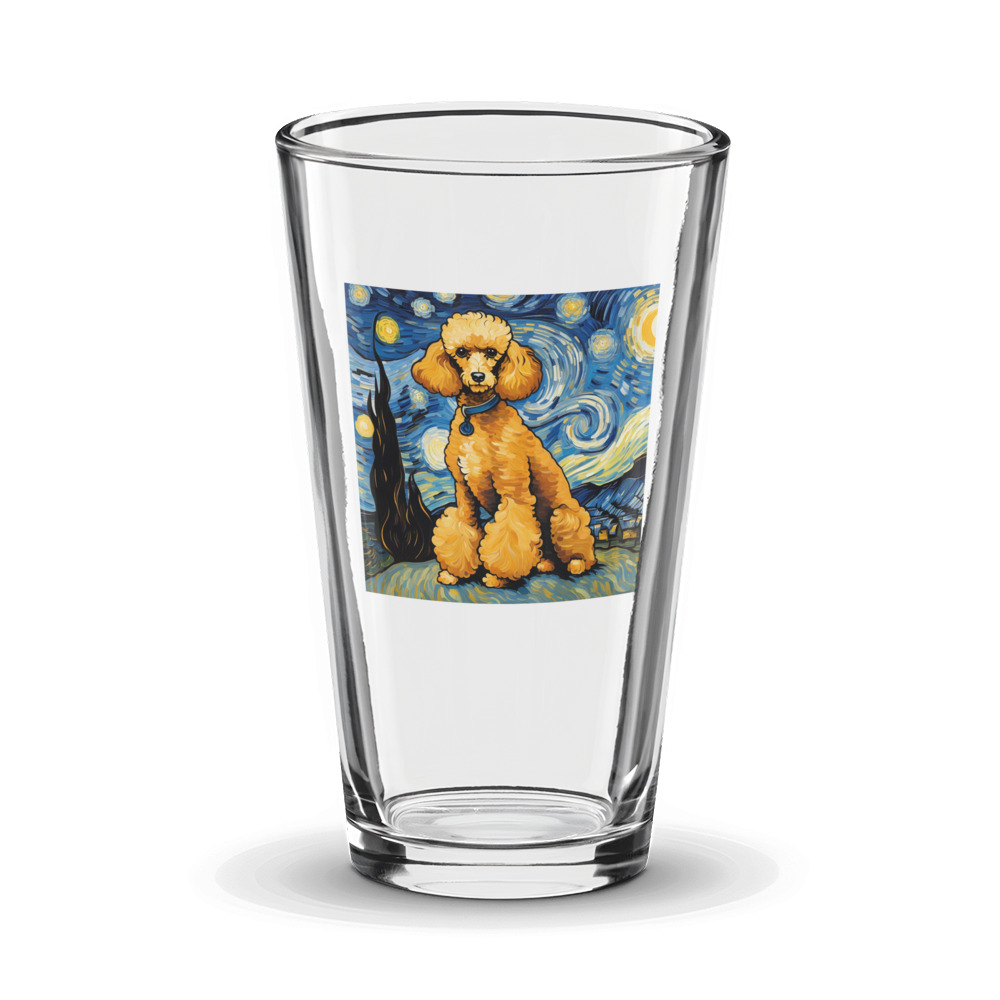 PugMug Custom Tan Poodle Glass Tumbler
