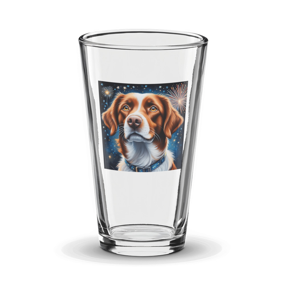 PugMug Custom Brittany Dog Glass Tumbler