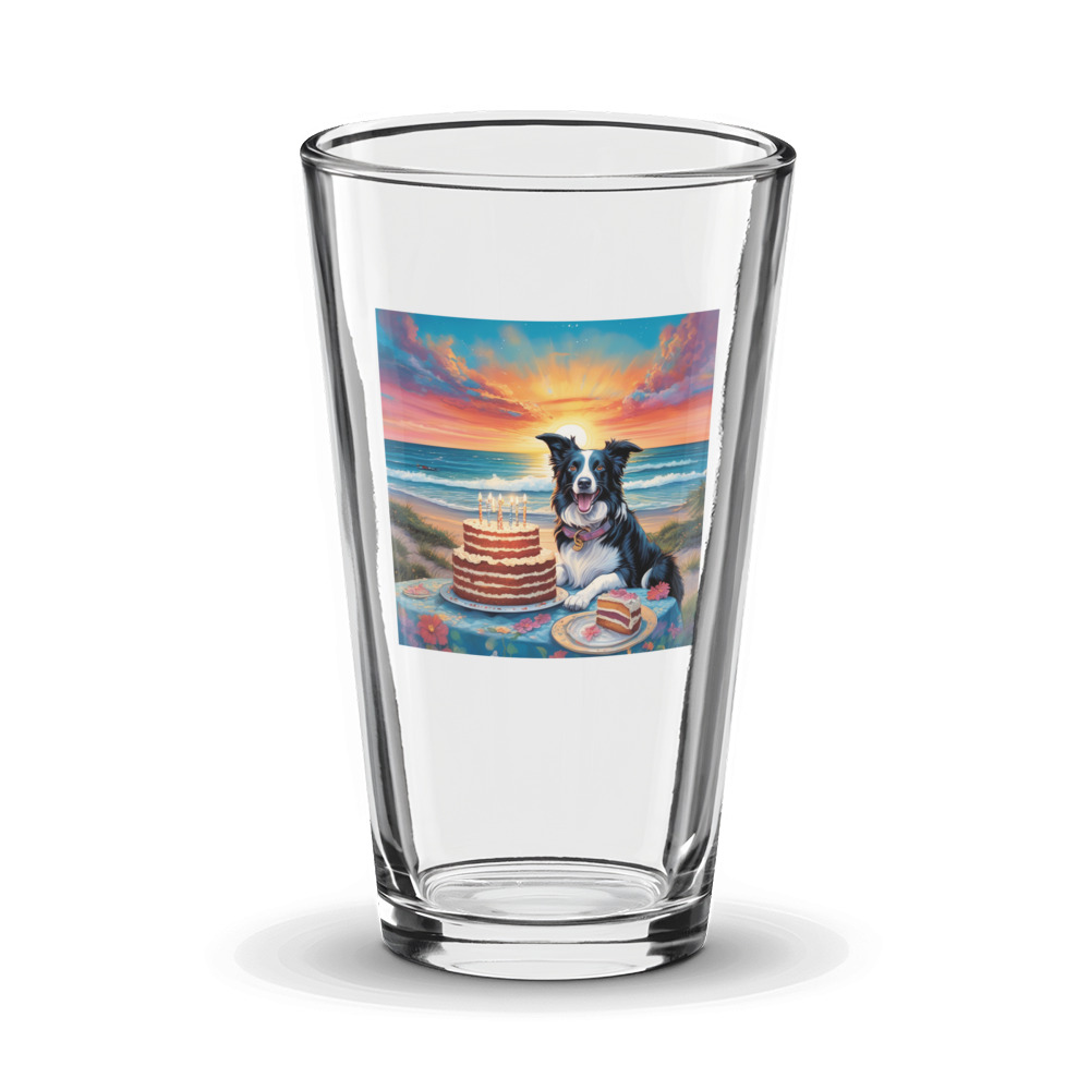 PugMug Custom Border Collie Glass Tumbler