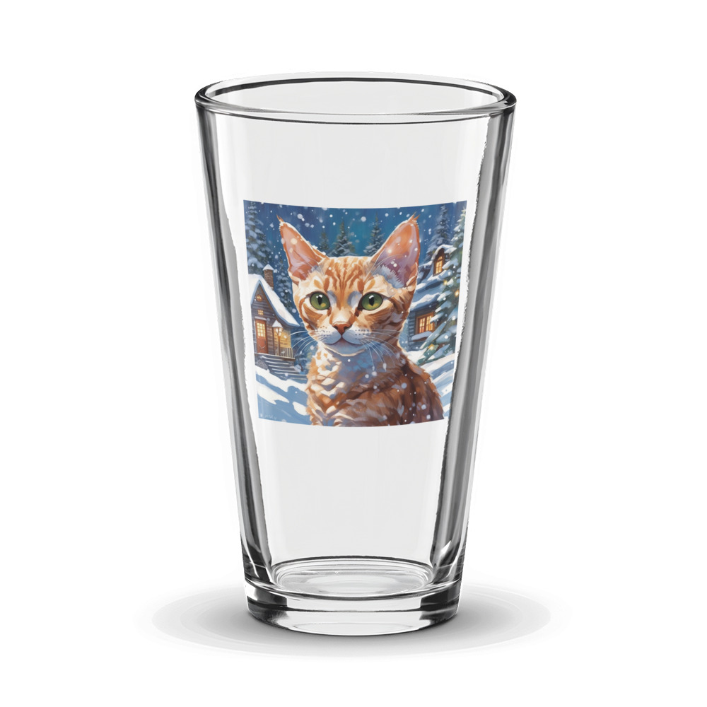 PugMug Custom Tabby Devon Rex Cat Glass Tumbler
