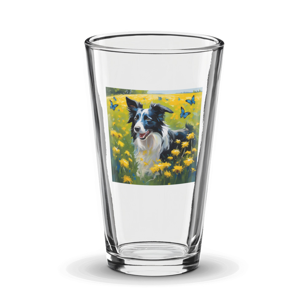 PugMug Custom Border Collie Glass Tumbler