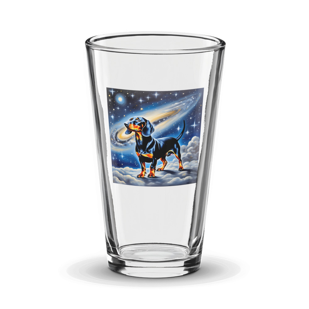 PugMug Custom Black Dachshund Glass Tumbler