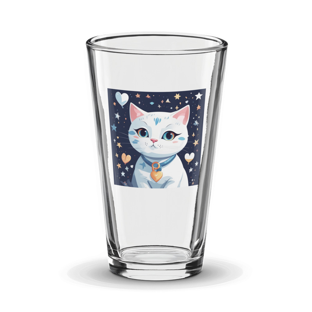 PugMug Custom White Companion Cat Glass Tumbler