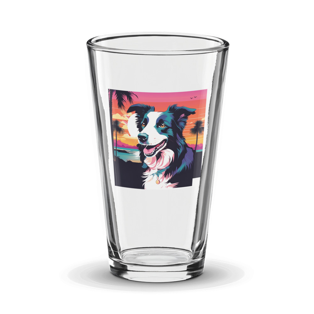 PugMug Custom Border Collie Glass Tumbler
