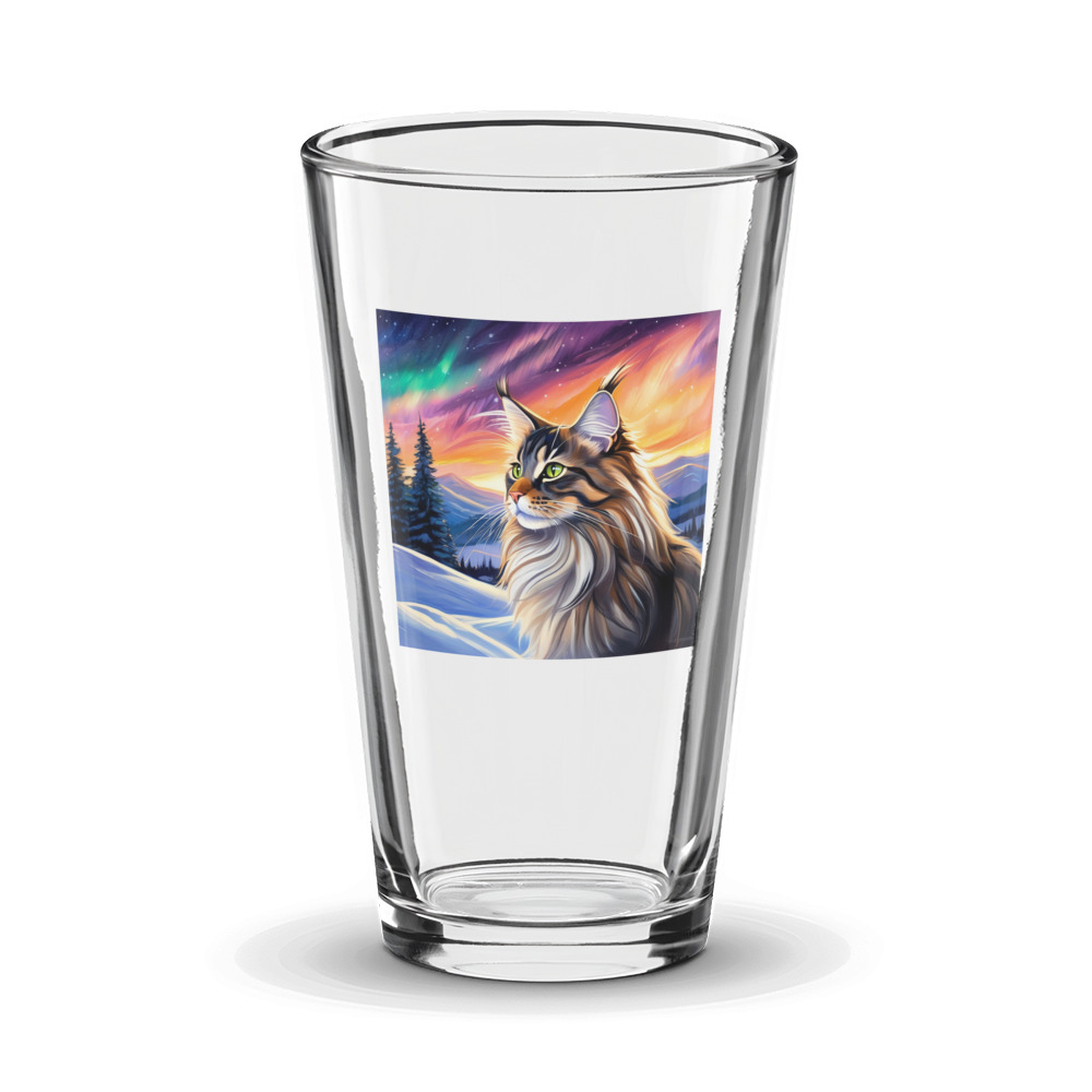 PugMug Custom Tabby Maine Coon Cat Glass Tumbler