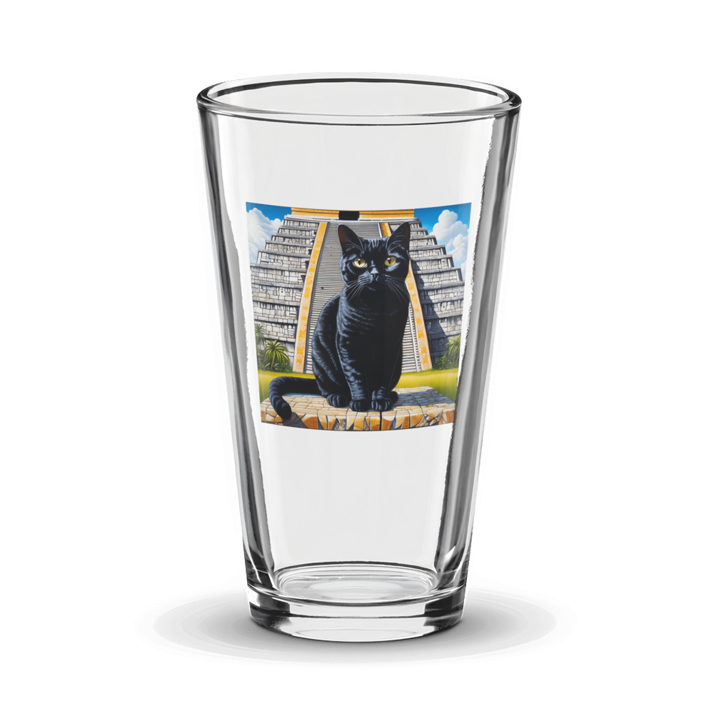 PugMug Custom Black British Shorthair Cat Glass Tumbler