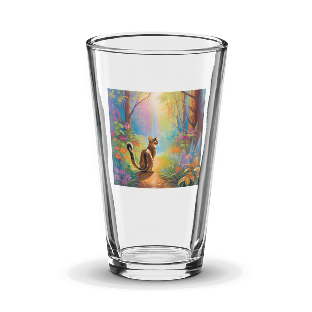 PugMug Custom Tabby Abyssinian Cat Glass Tumbler