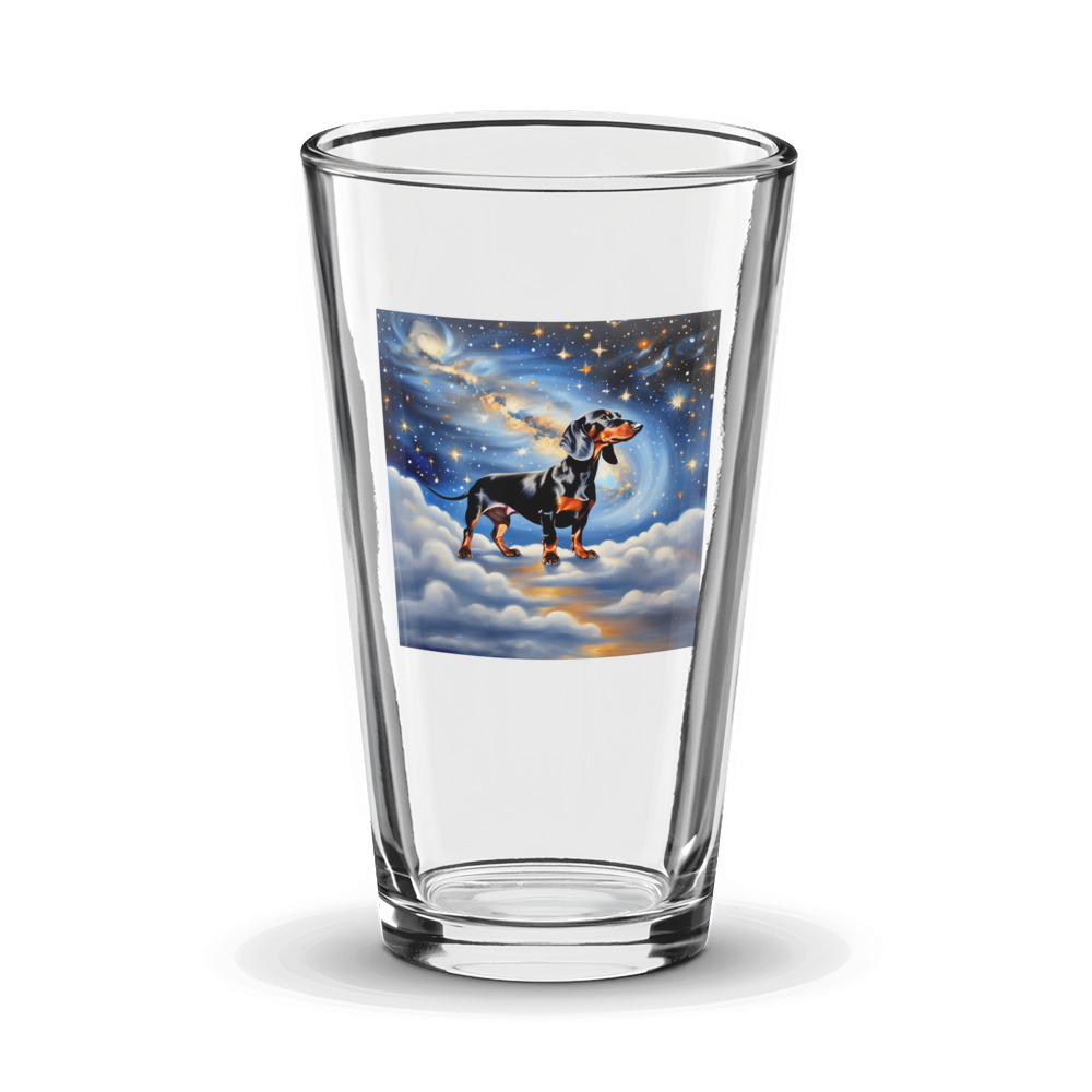 PugMug Custom Black Dachshund Glass Tumbler