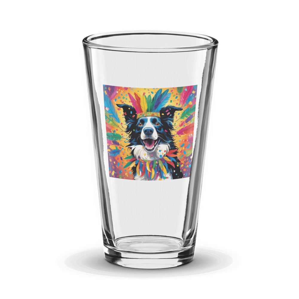 PugMug Custom Border Collie Glass Tumbler