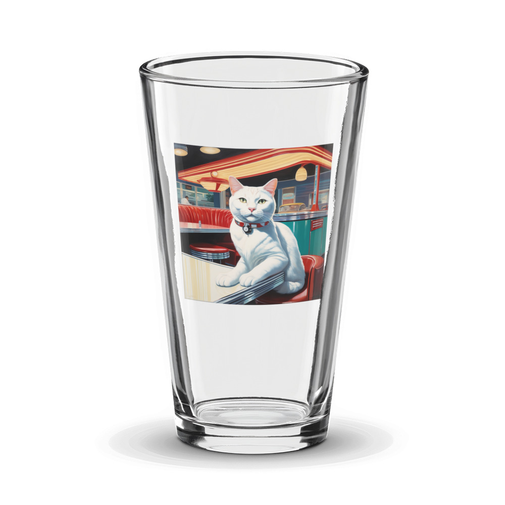 PugMug Custom White Companion Cat Glass Tumbler