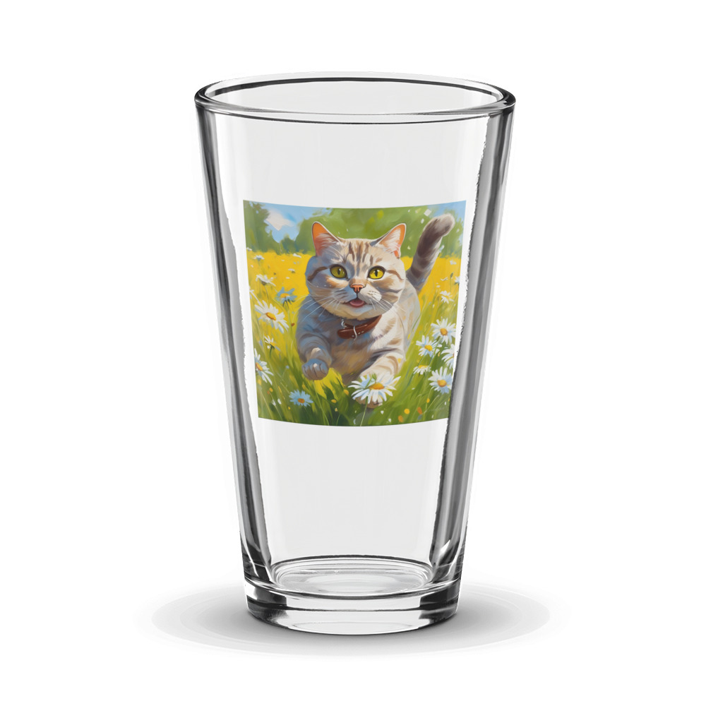 PugMug Custom Tabby British Shorthair Cat Glass Tumbler