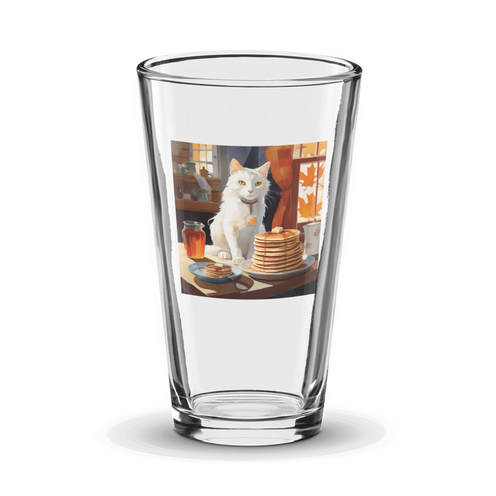 PugMug Custom White Companion Cat Glass Tumbler