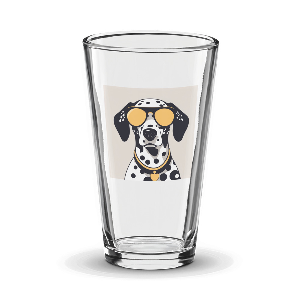 PugMug Custom Dalmatian Glass Tumbler