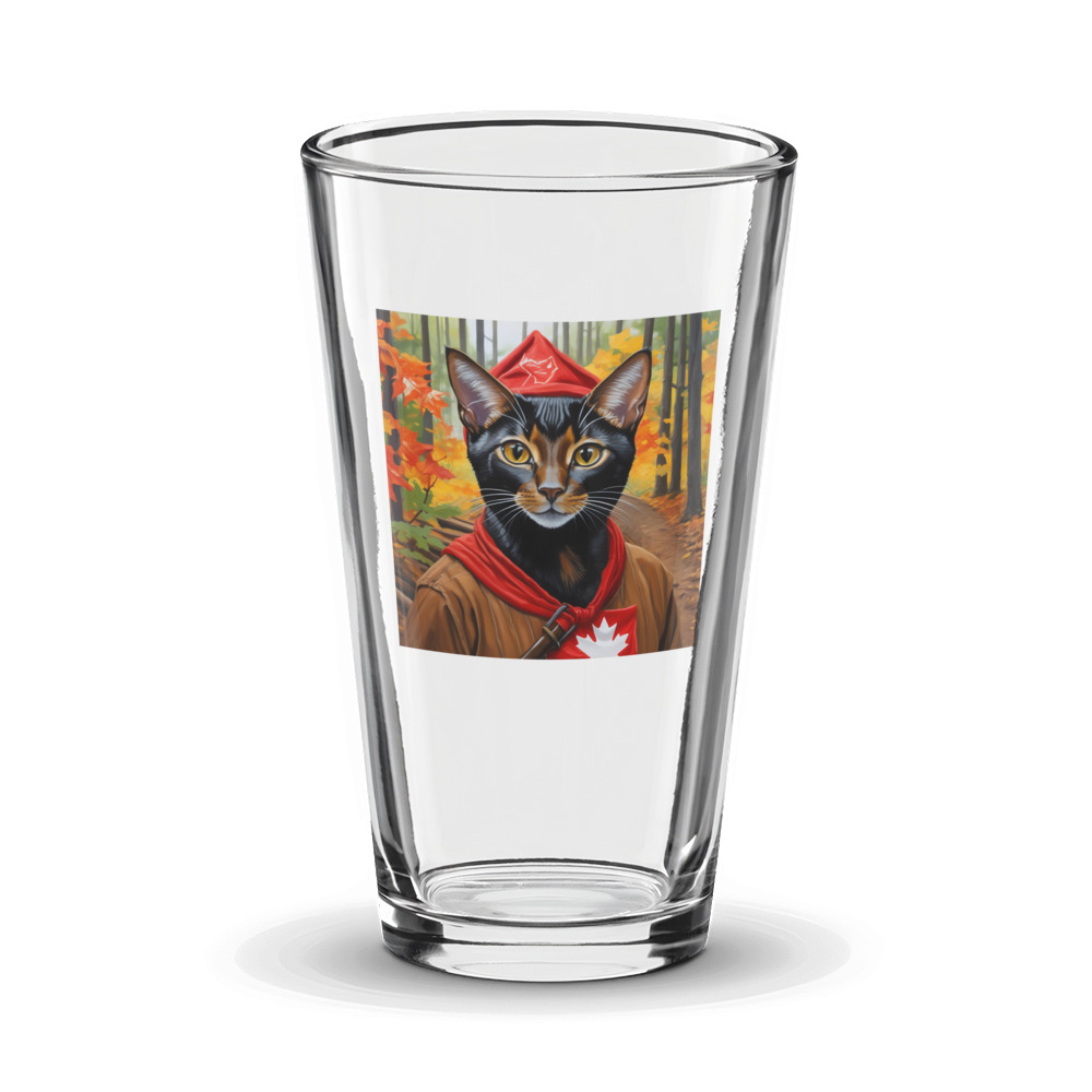 PugMug Custom Black Abyssinian Cat Glass Tumbler