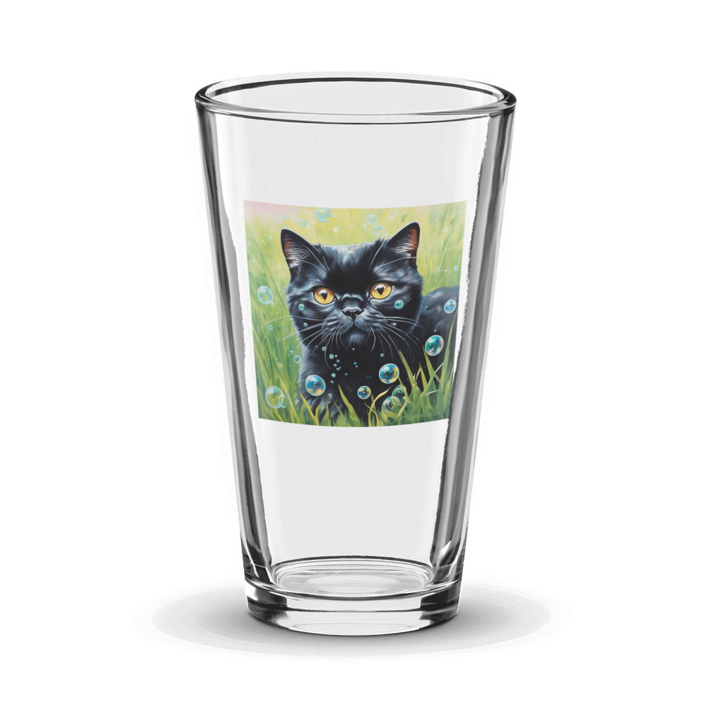 PugMug Custom Black Scottish Fold Cat Glass Tumbler