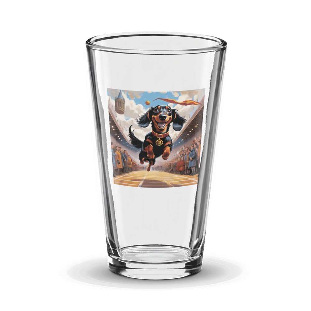 PugMug Custom Black Dachshund Glass Tumbler