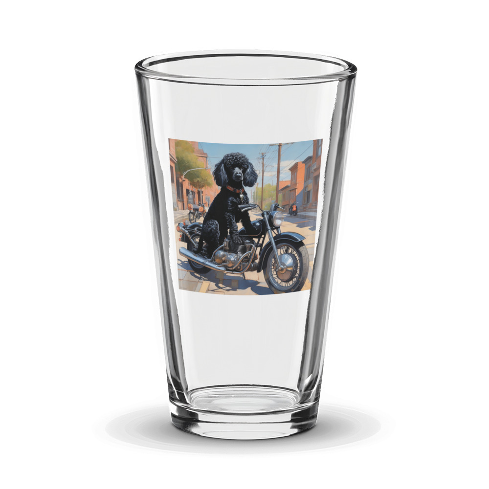 PugMug Custom Black Poodle Glass Tumbler