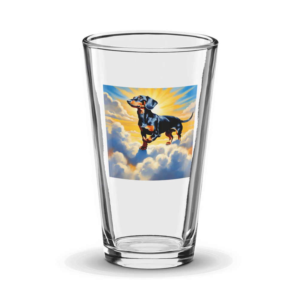 PugMug Custom Black Dachshund Glass Tumbler