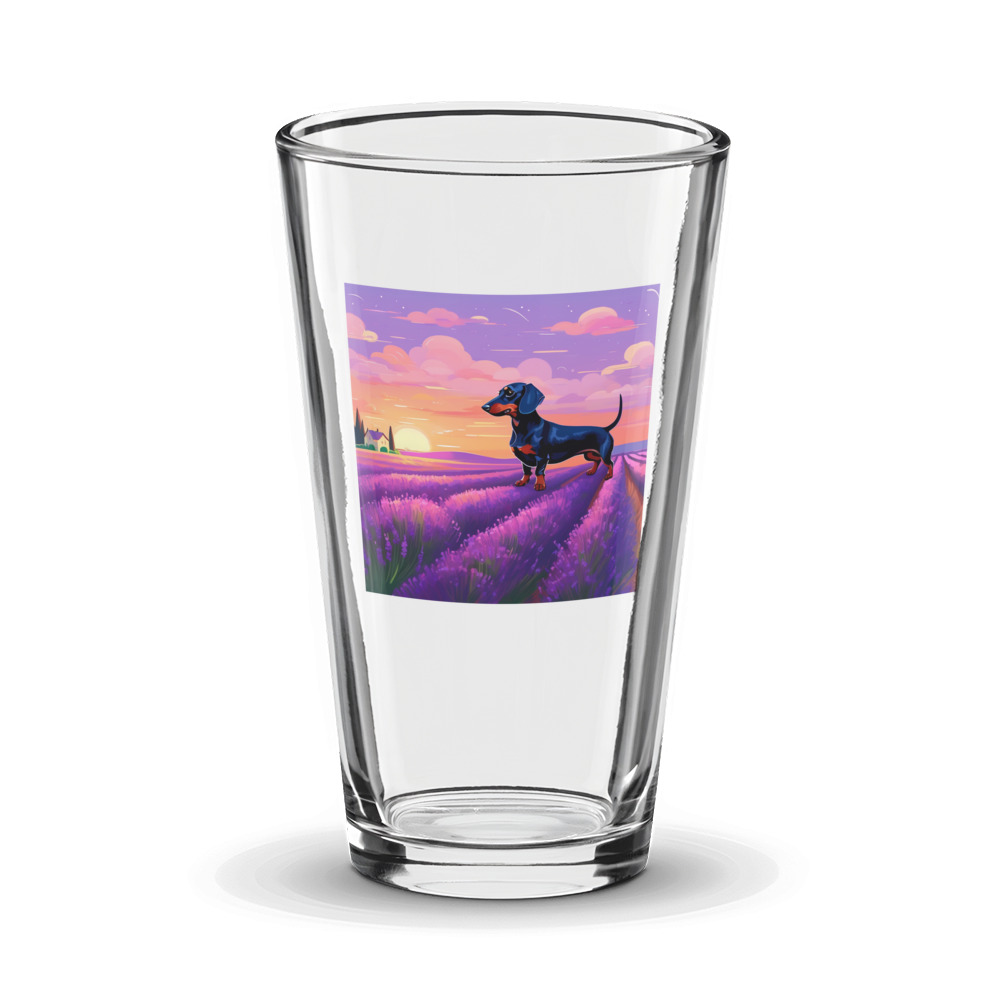 PugMug Custom Black Dachshund Glass Tumbler