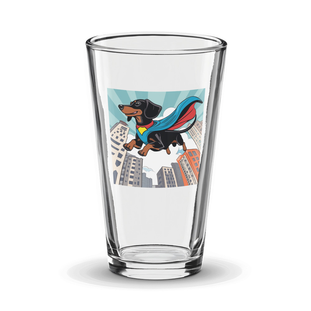 PugMug Custom Black Dachshund Glass Tumbler