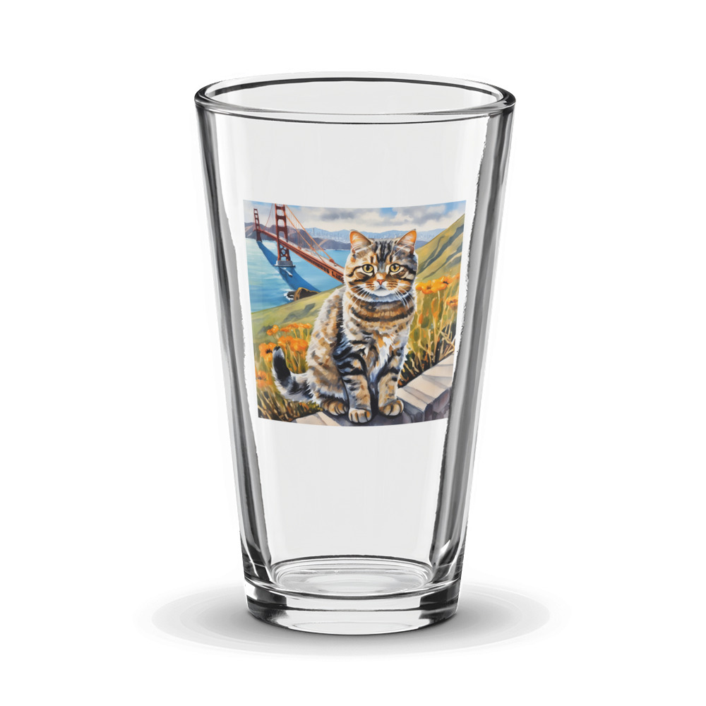 PugMug Custom Tabby Scottish Fold Cat Glass Tumbler