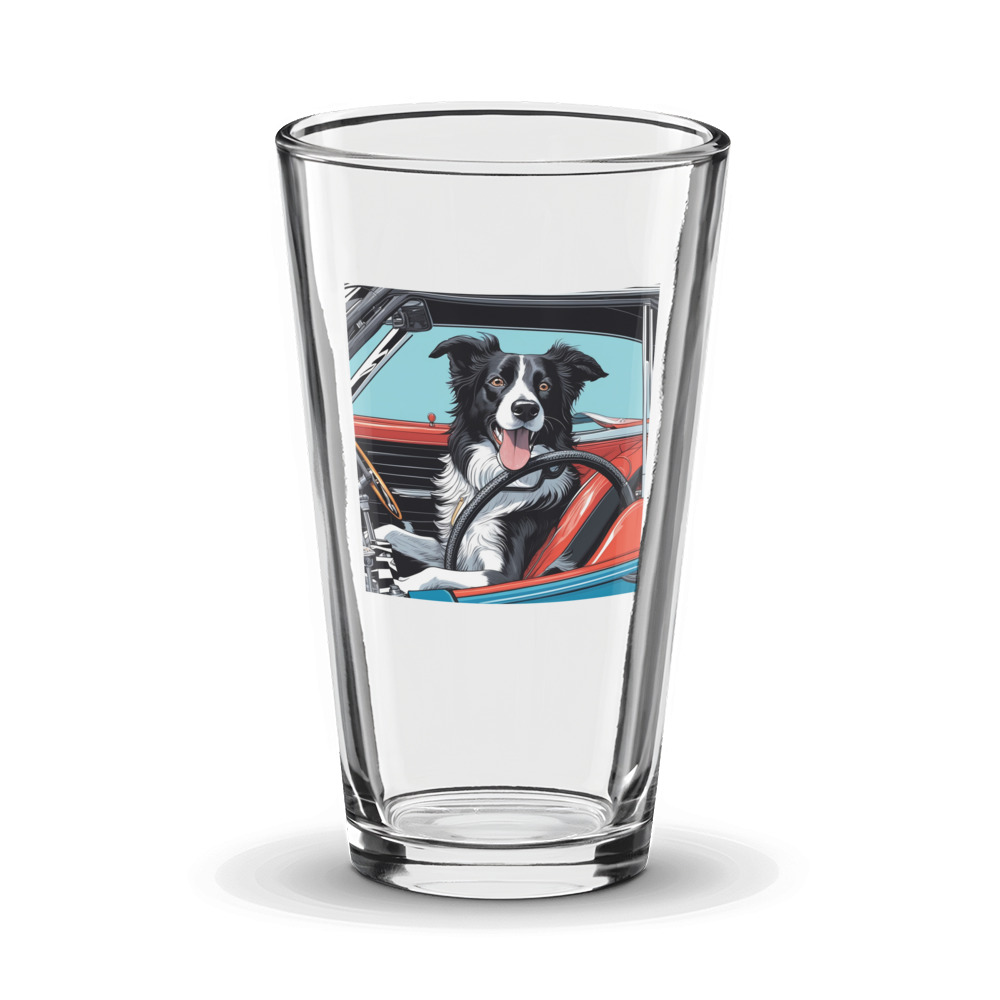 PugMug Custom Border Collie Glass Tumbler