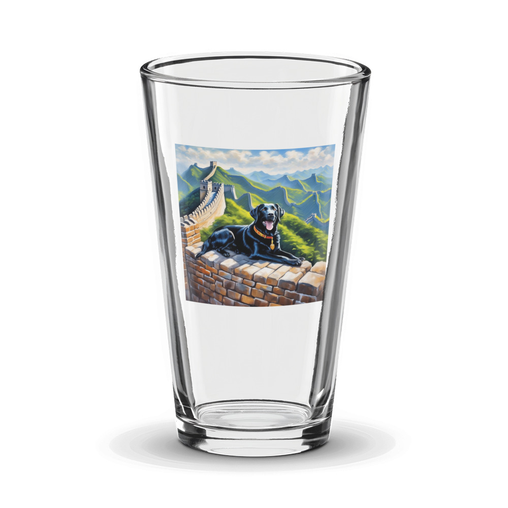 PugMug Custom Black Labrador Retriever Glass Tumbler