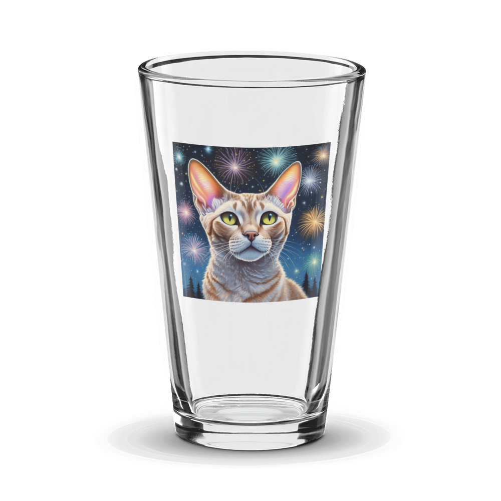 PugMug Custom Tabby Devon Rex Cat Glass Tumbler