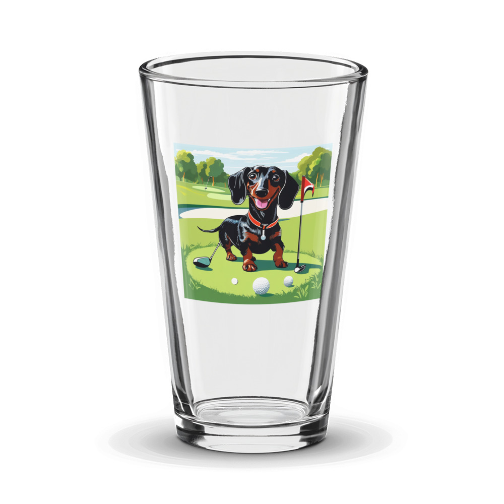 PugMug Custom Black Dachshund Glass Tumbler