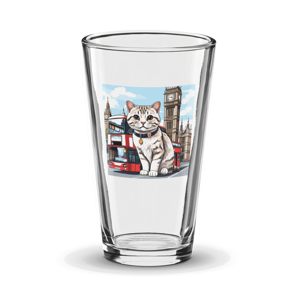 PugMug Custom Tabby Scottish Fold Cat Glass Tumbler