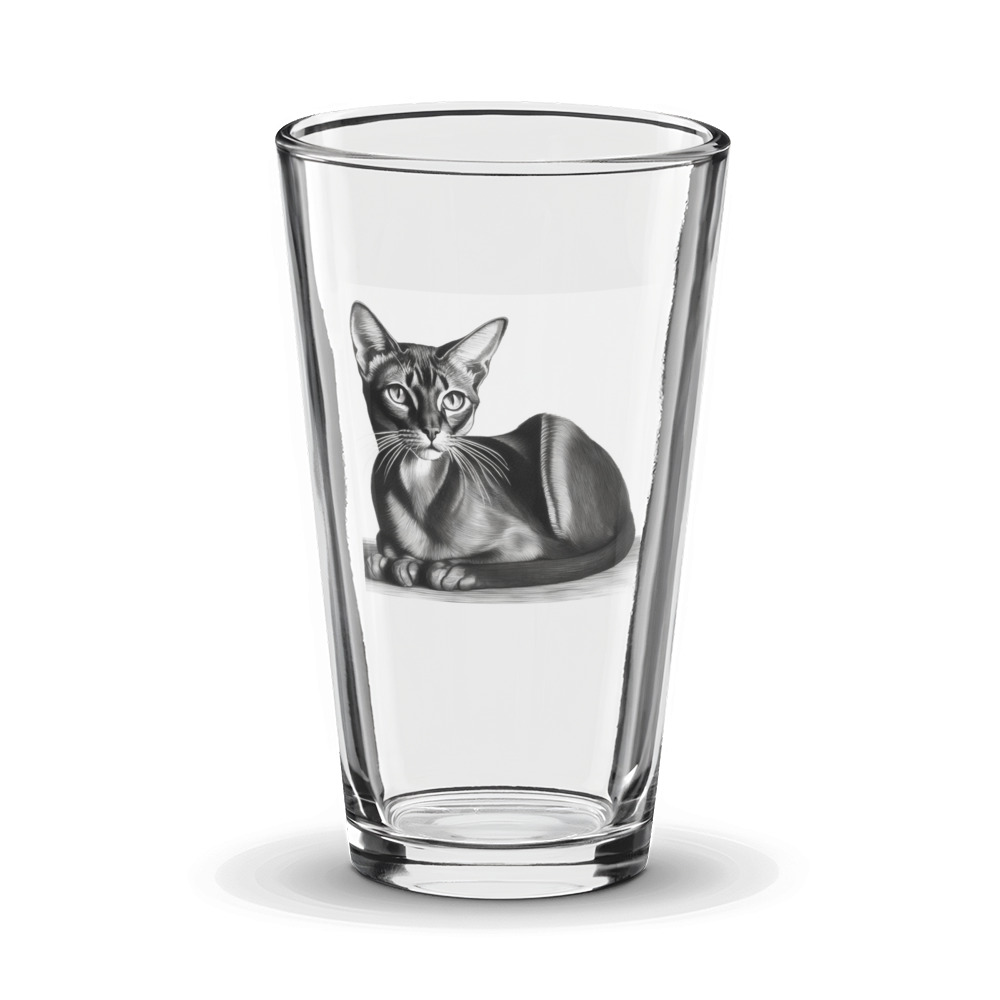 PugMug Custom Black Abyssinian Cat Glass Tumbler