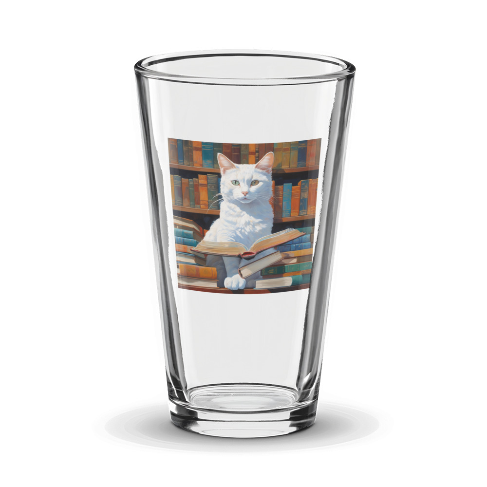 PugMug Custom White Companion Cat Glass Tumbler