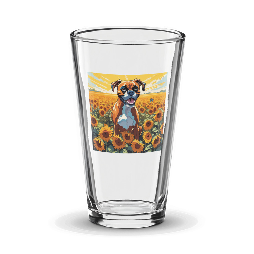 PugMug Custom Boxer Dog Glass Tumbler