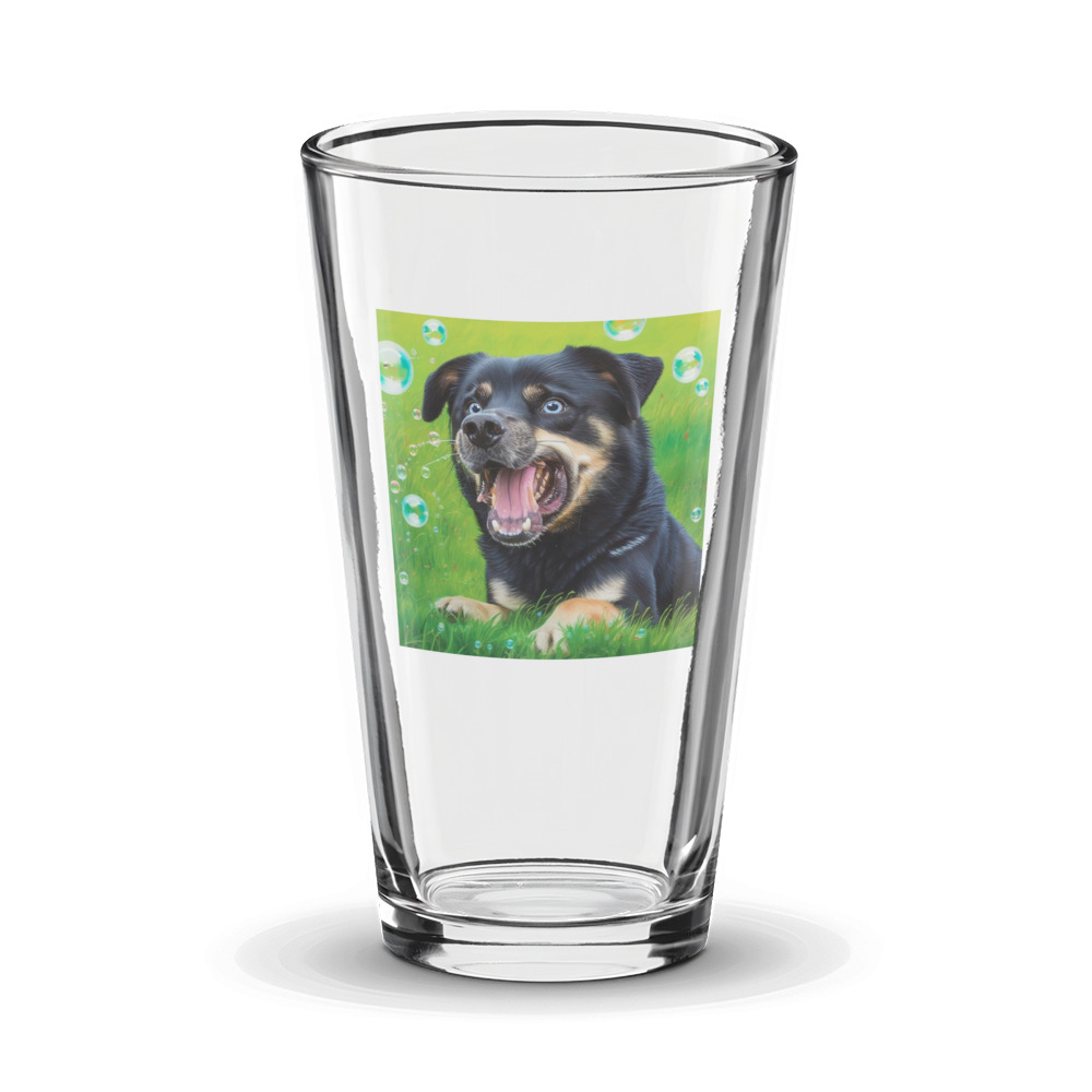 PugMug Custom Blue Glass Tumbler