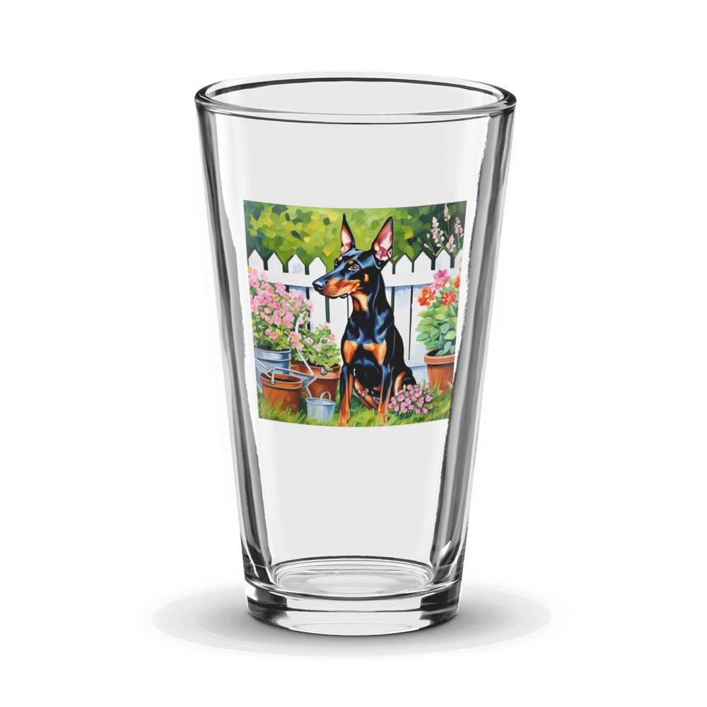 PugMug Custom Doberman Pinscher Glass Tumbler
