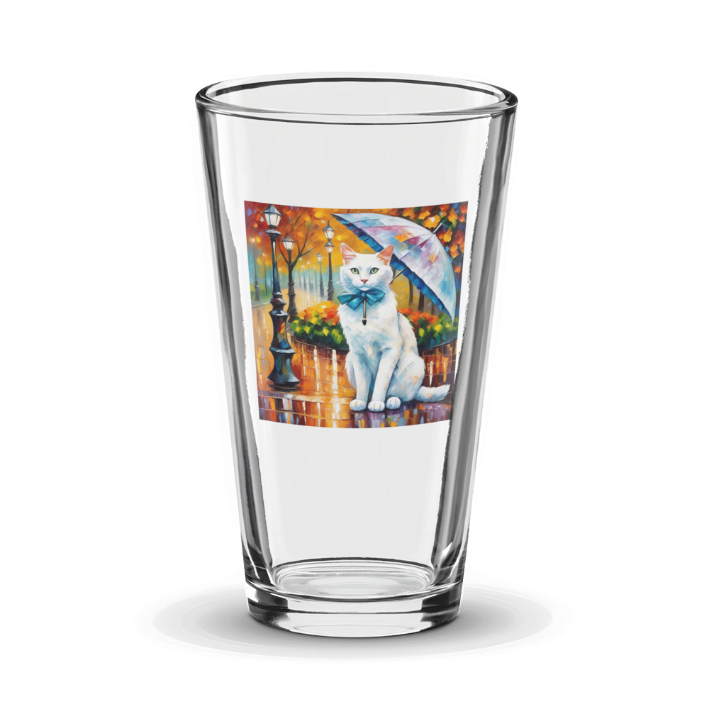PugMug Custom White Companion Cat Glass Tumbler