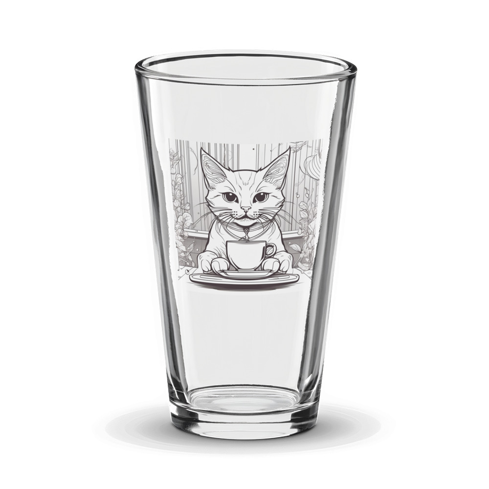 PugMug Custom White Companion Cat Glass Tumbler