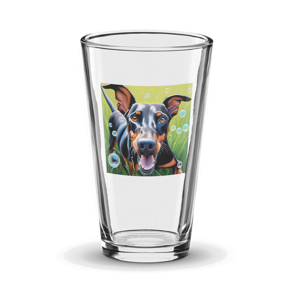 PugMug Custom Doberman Pinscher Glass Tumbler