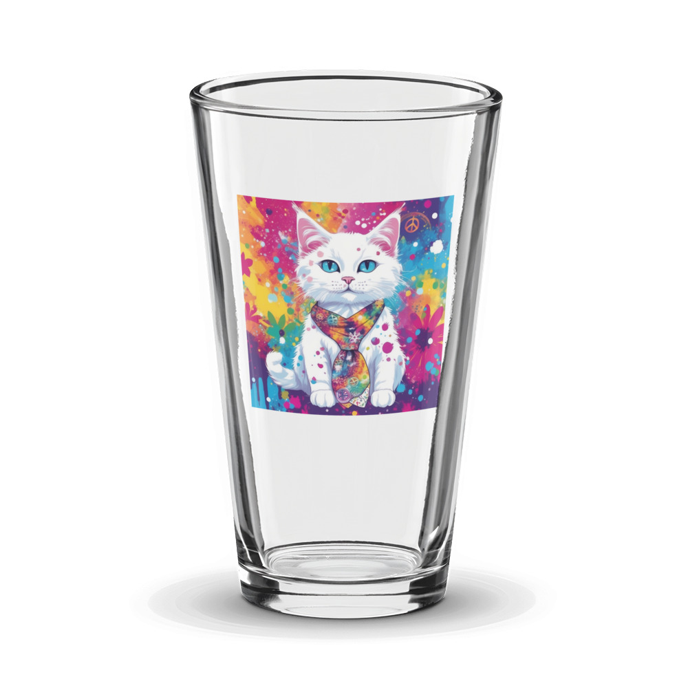PugMug Custom White Companion Cat Glass Tumbler