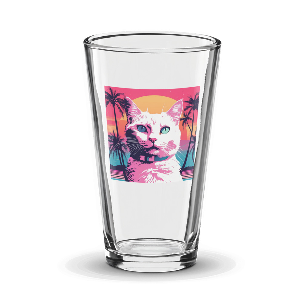 PugMug Custom White Companion Cat Glass Tumbler