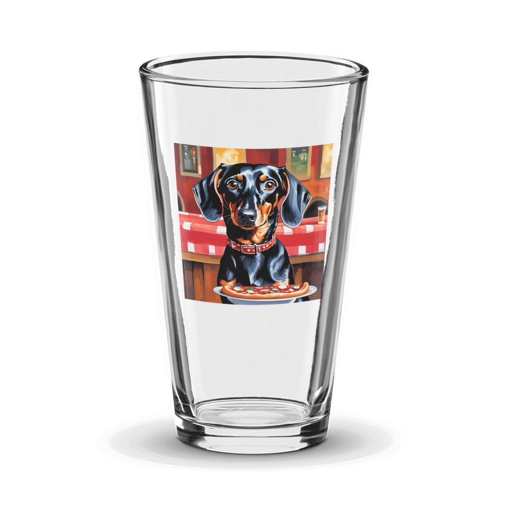 PugMug Custom Black Dachshund Glass Tumbler