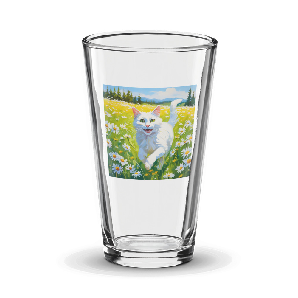 PugMug Custom White Companion Cat Glass Tumbler