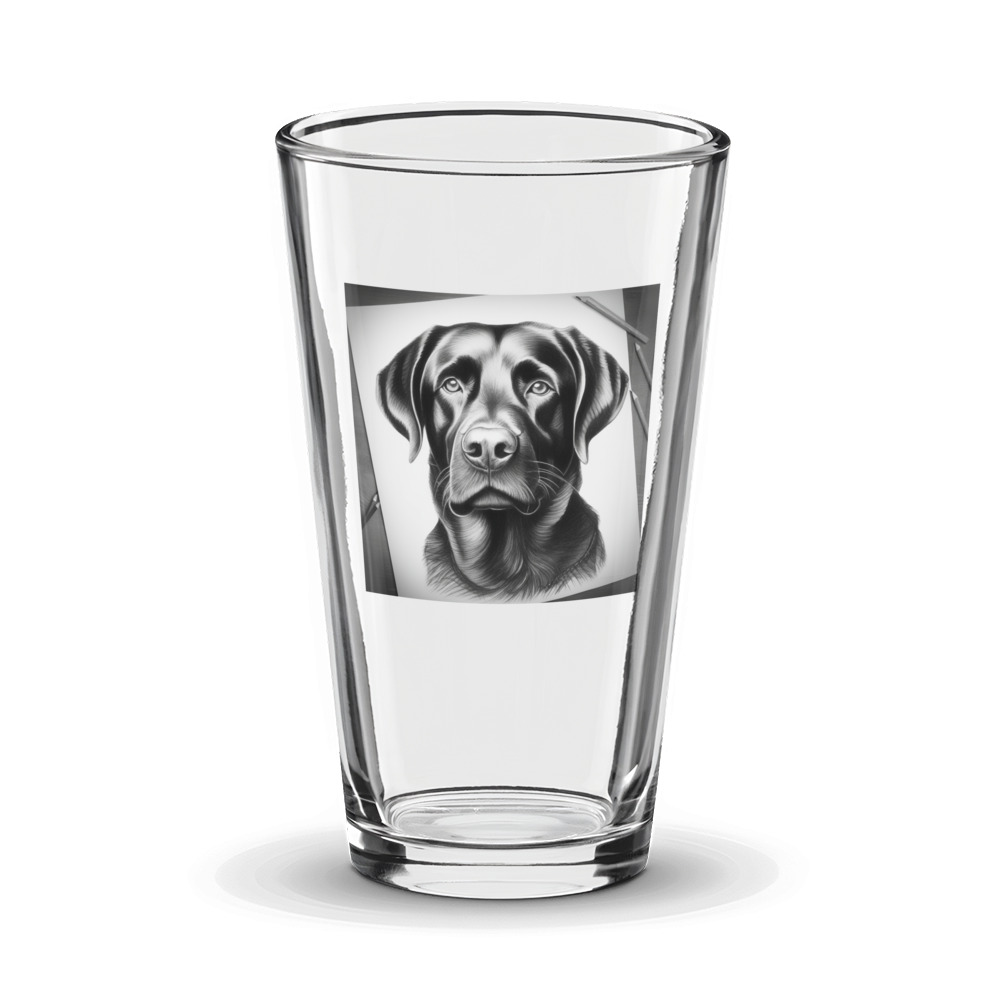 PugMug Custom Black Labrador Retriever Glass Tumbler