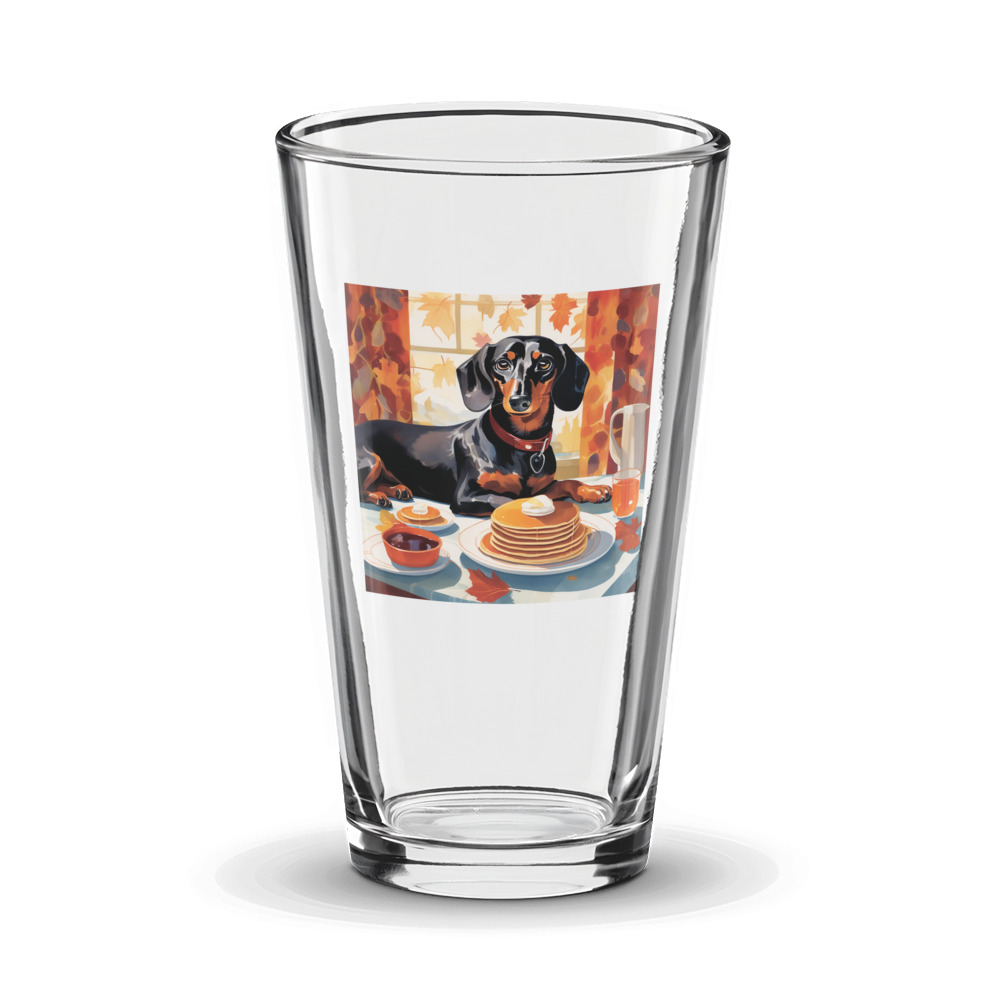 PugMug Custom Black Dachshund Glass Tumbler