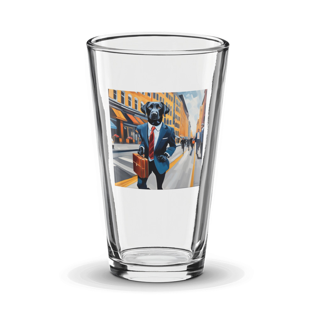 PugMug Custom Black Labrador Retriever Glass Tumbler