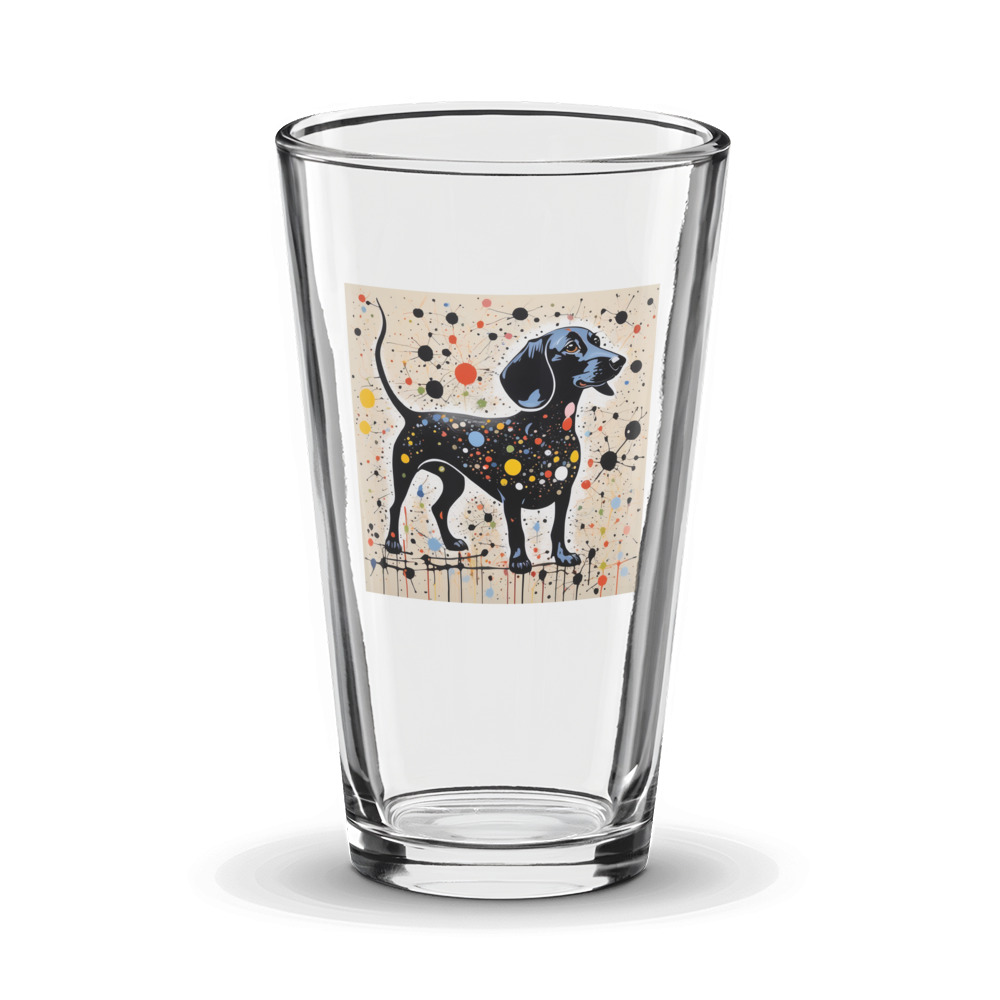PugMug Custom Black Dachshund Glass Tumbler